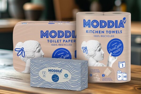 Knuspr launcht MODDIA PureCycle/Hygiene-Papierprodukte aus 100% recyceltem Material
