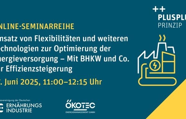 Einsatz von Flexibilitäten zur Optimierung der Energieversorgung / Onlineseminar von BVE und Ökotec